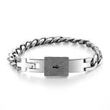 Stainless Steel Lover Heart Love Lock Key Bracelet Set