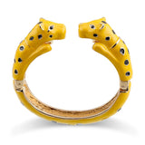 Colorful Double Leopards Cuff Bracelet Plated Bangle for Women