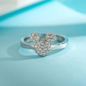 Zircon Mickey Silver Ring for Women