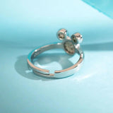 Zircon Mickey Silver Ring for Women