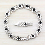 925 Mark Zircon Link Bracelet Bangle Health Jewelry For Women 18+3 CM