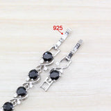 925 Mark Zircon Link Bracelet Bangle Health Jewelry For Women 18+3 CM