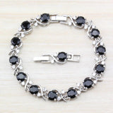 925 Mark Zircon Link Bracelet Bangle Health Jewelry For Women 18+3 CM