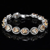 African Nigerian Women Costume Round CZ Silver Bangle