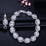 African Nigerian Women Costume Round CZ Silver Bangle
