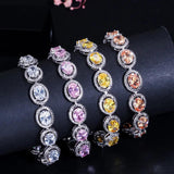 African Nigerian Women Costume Round CZ Silver Bangle