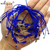 12Pcs Religious Crucifix Screw Bracelets, Pray for Friendship, Unisex
