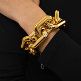 Geometric Hollow Retro Punk CCB Thick Chain Tassel Bracelet for Female Party
