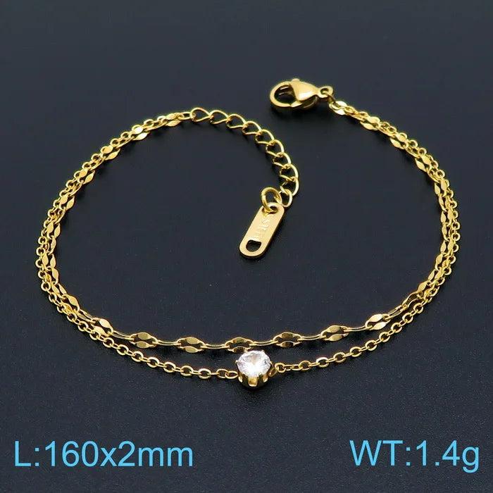 Women Silver Zircon Bracelet Gift