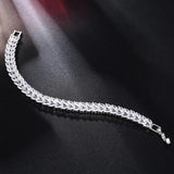 Zircon Leaf Shape Wedding Charm Bracelet for Women