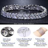 Zircon Leaf Shape Wedding Charm Bracelet for Women