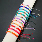Soft Clay Disc Bead Bracelet Set Boho Rope Bracelets for Women