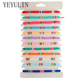 Soft Clay Disc Bead Bracelet Set Boho Rope Bracelets for Women