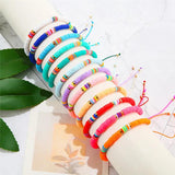 Soft Clay Disc Bead Bracelet Set Boho Rope Bracelets for Women