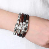 Vintage Leather Chain Bracelet for Men and Women