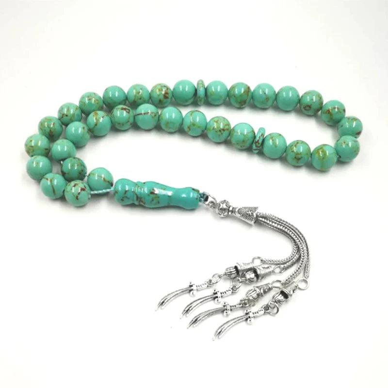 Afghanistan Turquoises Muslim Tasbih Islam Misbaha 33 Stone Tibetan Jewelry
