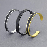 Men Leather Bracelet Stainless Steel Cuff Bangle Gift for Boyfriend Husband