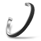 Men Leather Bracelet Stainless Steel Bangle