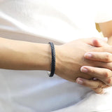 Men Leather Bracelet Stainless Steel Bangle