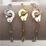 Stainless Steel Handcuffs Bracelet For Women Men