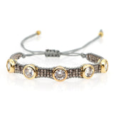 Go2BoHo 3 Piece Bracelet Set Crystal Woven Heart Rhinestone Cuff