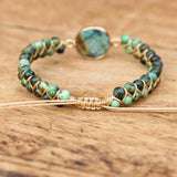 Labradorite African Jasper Braided Bracelet Boho Charm Wrap Bangle