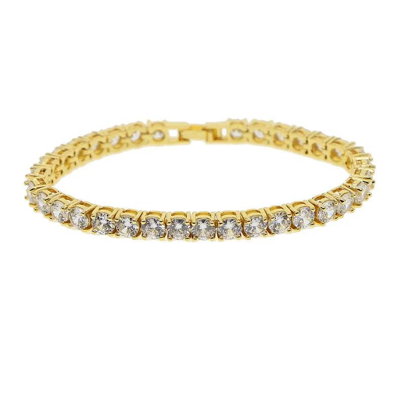 Hip Hop Iced Out CZ Tennis Bracelet 5mm Single Row Bling Wedding Jewelry