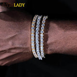 Hip Hop Iced Out CZ Tennis Bracelet 5mm Single Row Bling Wedding Jewelry