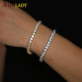 Hip Hop Iced Out CZ Tennis Bracelet 5mm Single Row Bling Wedding Jewelry