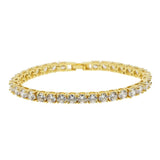 Hip Hop Iced Out CZ Tennis Bracelet 5mm Single Row Bling Wedding Jewelry