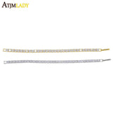 Hip Hop Iced Out CZ Tennis Bracelet 5mm Single Row Bling Wedding Jewelry