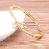 European Charm Star Plated Zircon Bracelet Bangle for Women