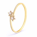 European Charm Star Plated Zircon Bracelet Bangle for Women