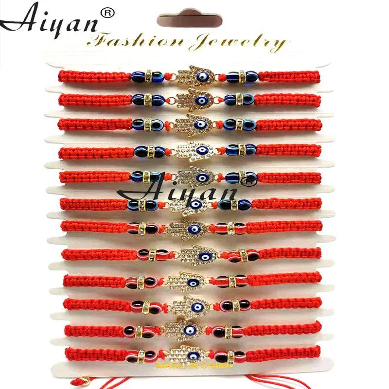 12 Pieces Eyes Beads and Red Eyes Beads with Palm Bracelet