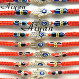 12 Pieces Eyes Beads and Red Eyes Beads with Palm Bracelet