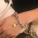 European Pan Anime Princess Bracelet Flower Beads Bangles
