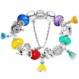 European Pan Anime Princess Bracelet Flower Beads Bangles
