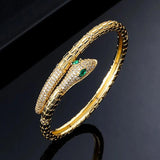 Punk Snake Bracelet with Rhinestones
