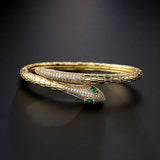 Punk Snake Bracelet with Rhinestones