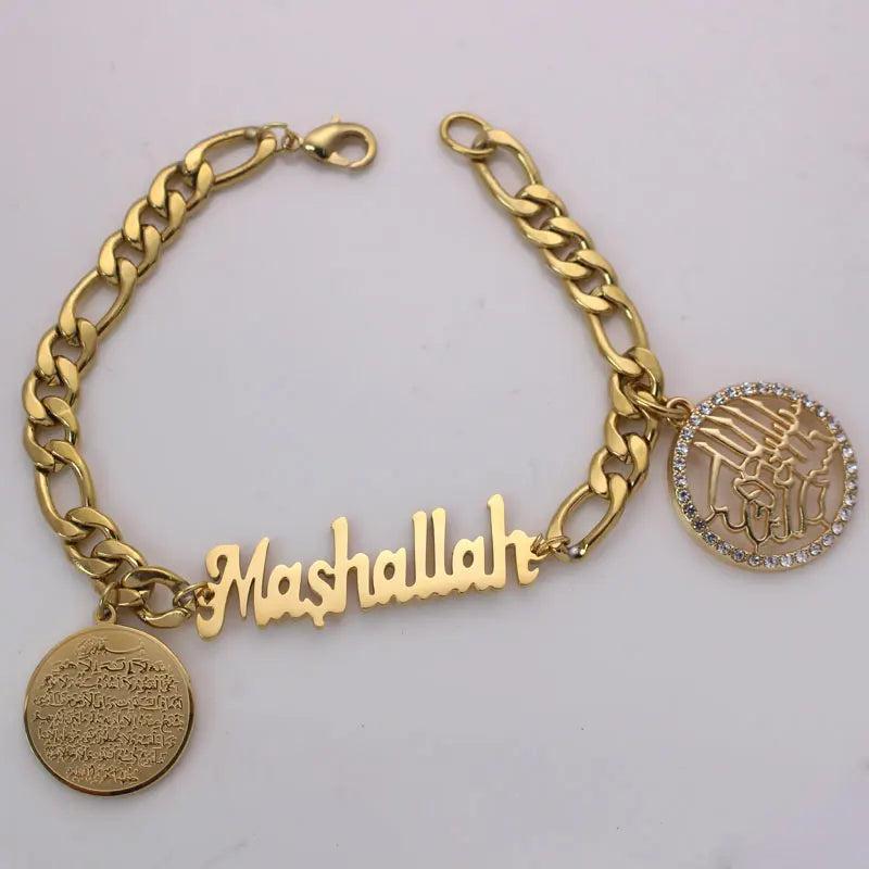 Islamic Ayatul Kursi Mashallah Stainless Steel Bracelet