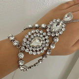 Boho Vintage Crystal Hand Chain Bracelet Rhinestone Hand Jewelry