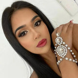 Boho Vintage Crystal Hand Chain Bracelet Rhinestone Hand Jewelry