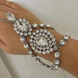 Boho Vintage Crystal Hand Chain Bracelet Rhinestone Hand Jewelry