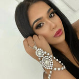 Boho Vintage Crystal Hand Chain Bracelet Rhinestone Hand Jewelry