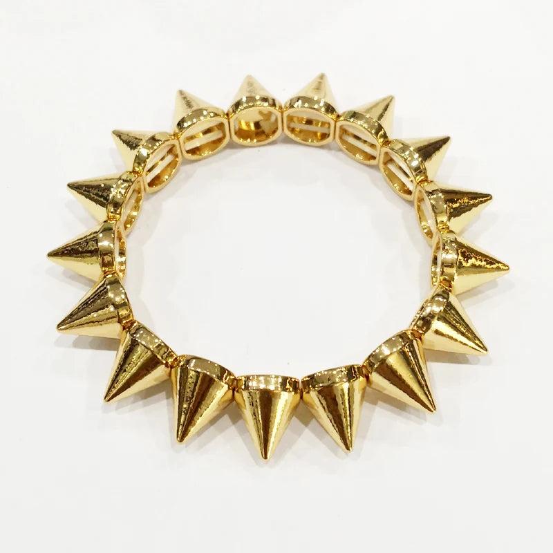 Punk Metal Spikes Elastic Bracelet Rivet Hip Hop Party Jewelry