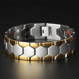 18MM Wide Health Magnet Bracelet Stainless Steel Mens Bracelet
