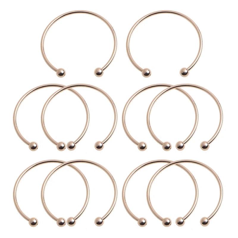10PCS Silver Bangle Bracelet Cuff Charm Beads DIY Jewelry Women Men