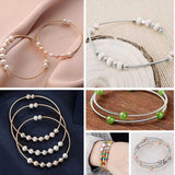 10PCS Silver Bangle Bracelet Cuff Charm Beads DIY Jewelry Women Men