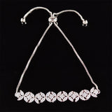 Rose Silver Leaves Adjustable Bracelet Bangle For Women
