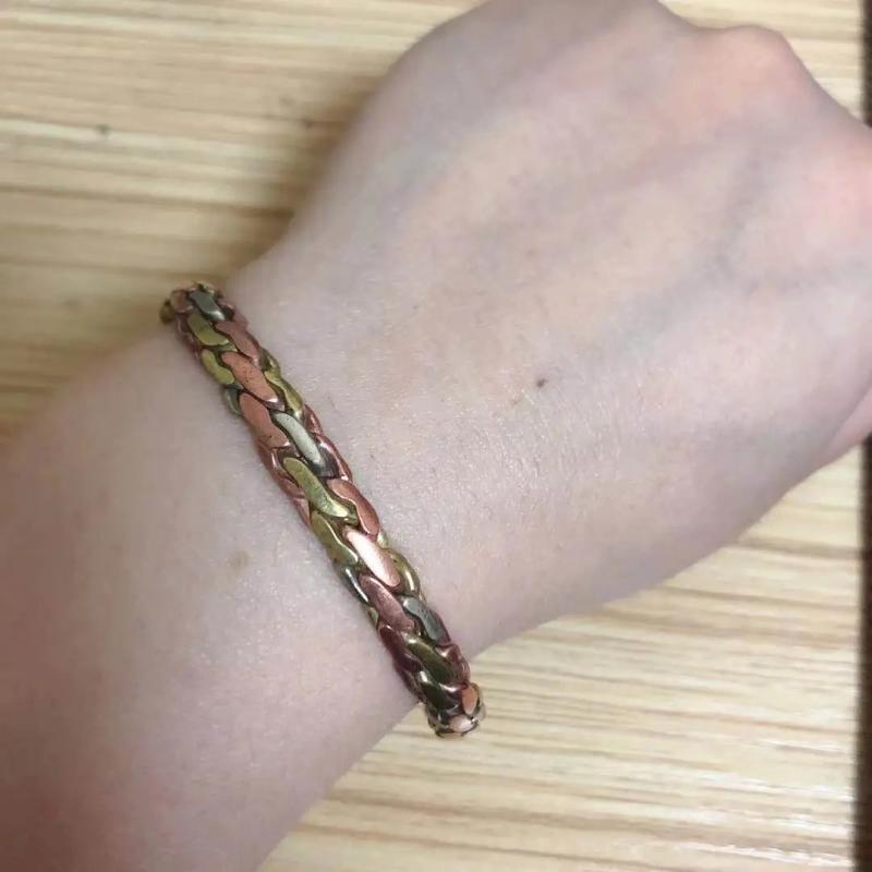 Vintage Tibetan Copper Braided Bangle Bracelet Nepal Metal Girls Adjustable
